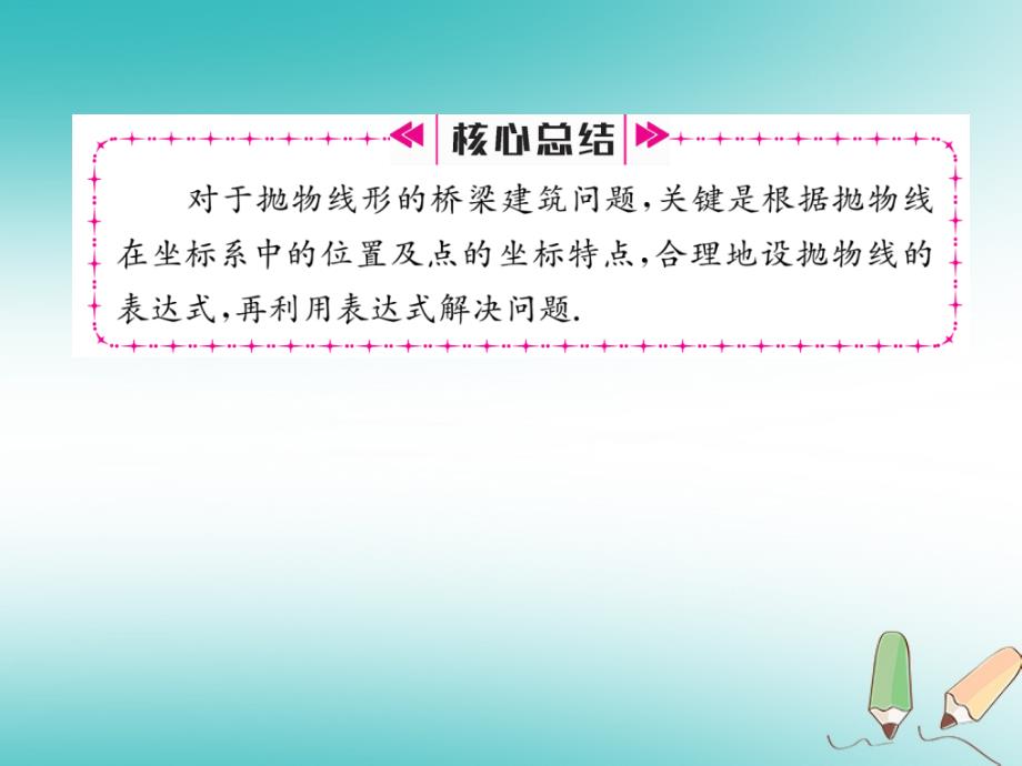 2018秋九年级数学上册第21章二次函数与反比例函数21.4二次函数的应用第2课时二次函数在桥梁建筑等问题中的应用习题课件新版沪科版_第4页