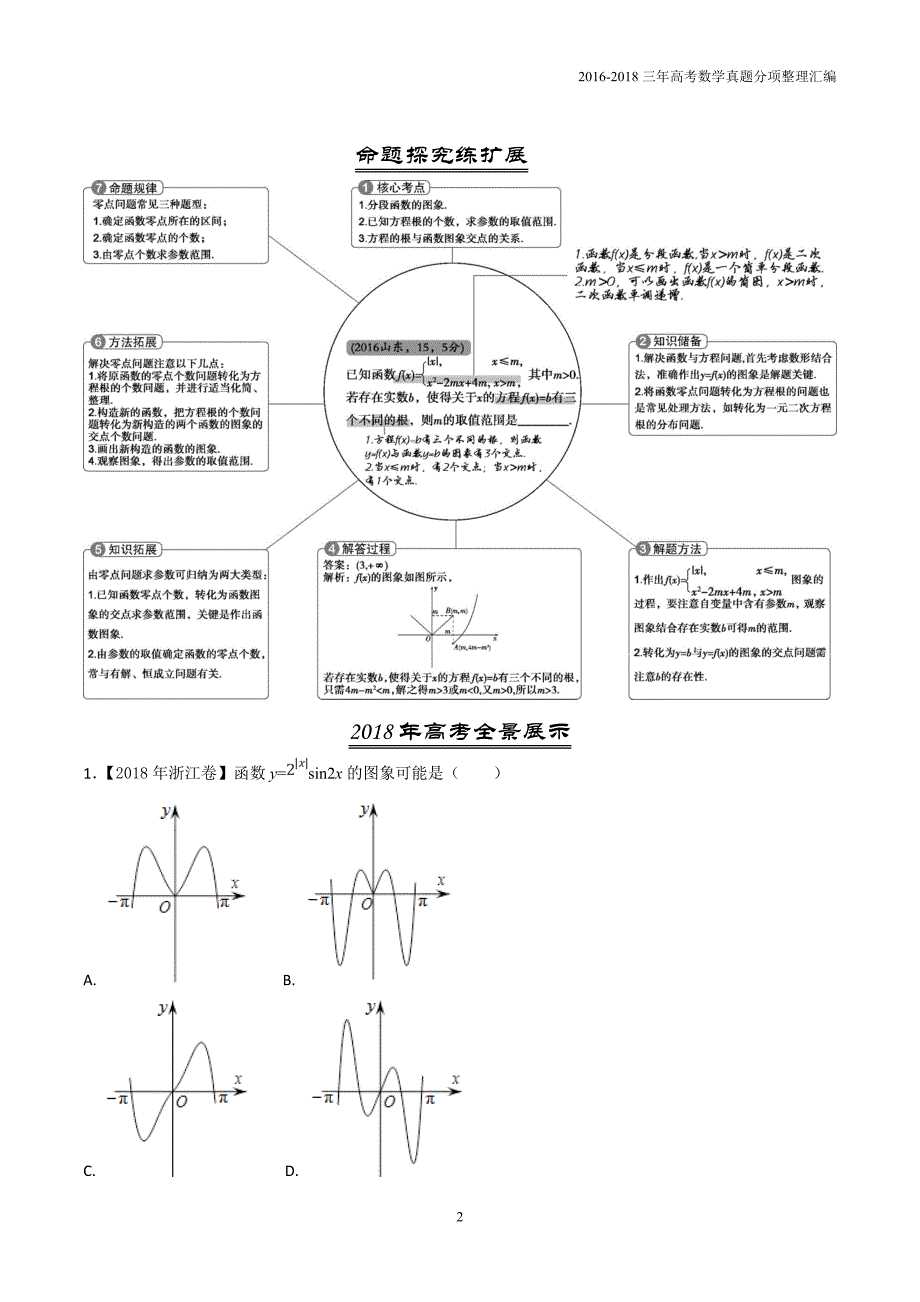 2016-2018年三年高考数学（理）真题分类专题05函数图象与方程原卷版_第2页