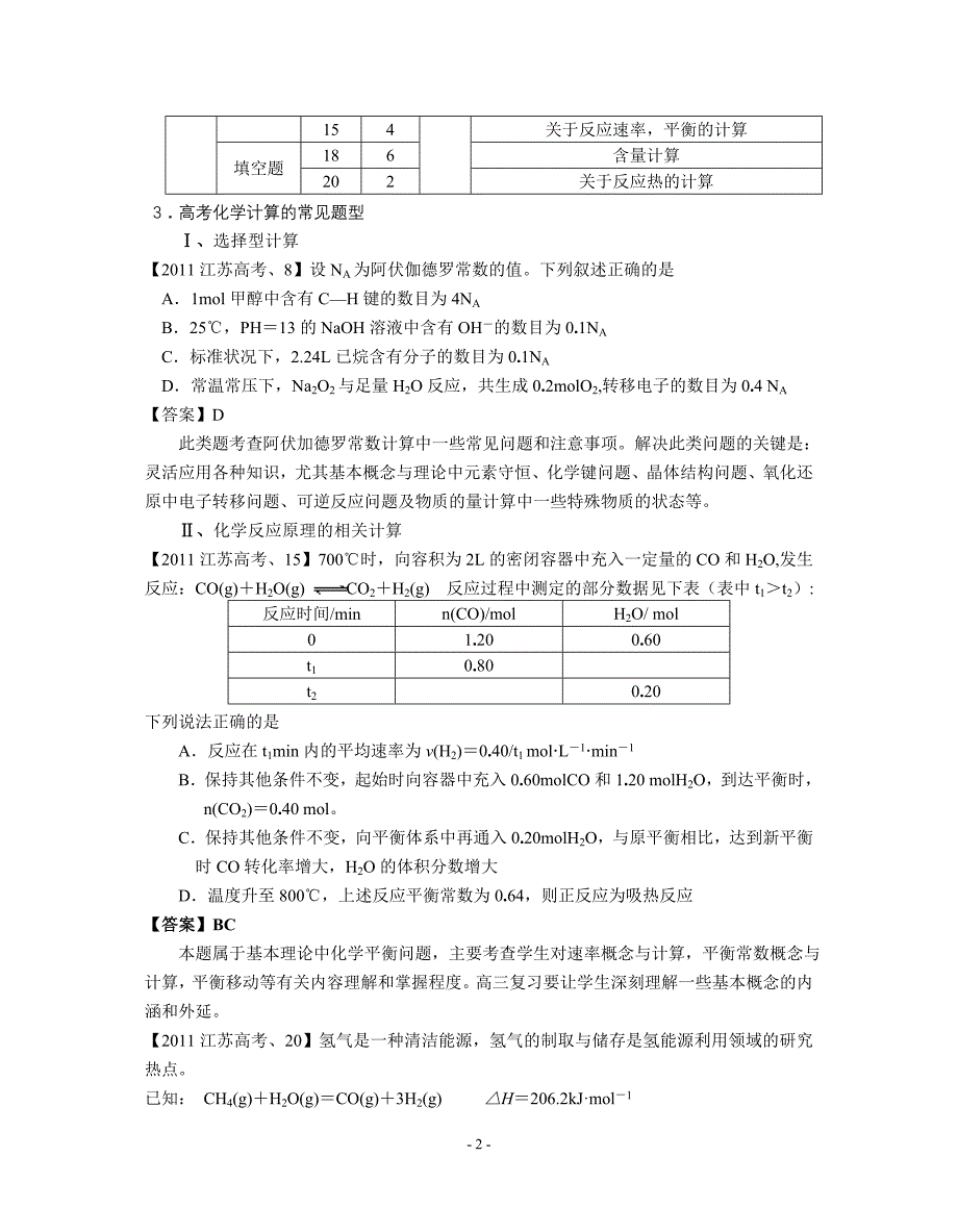 高中化学计算命题研究与备考策略_第2页