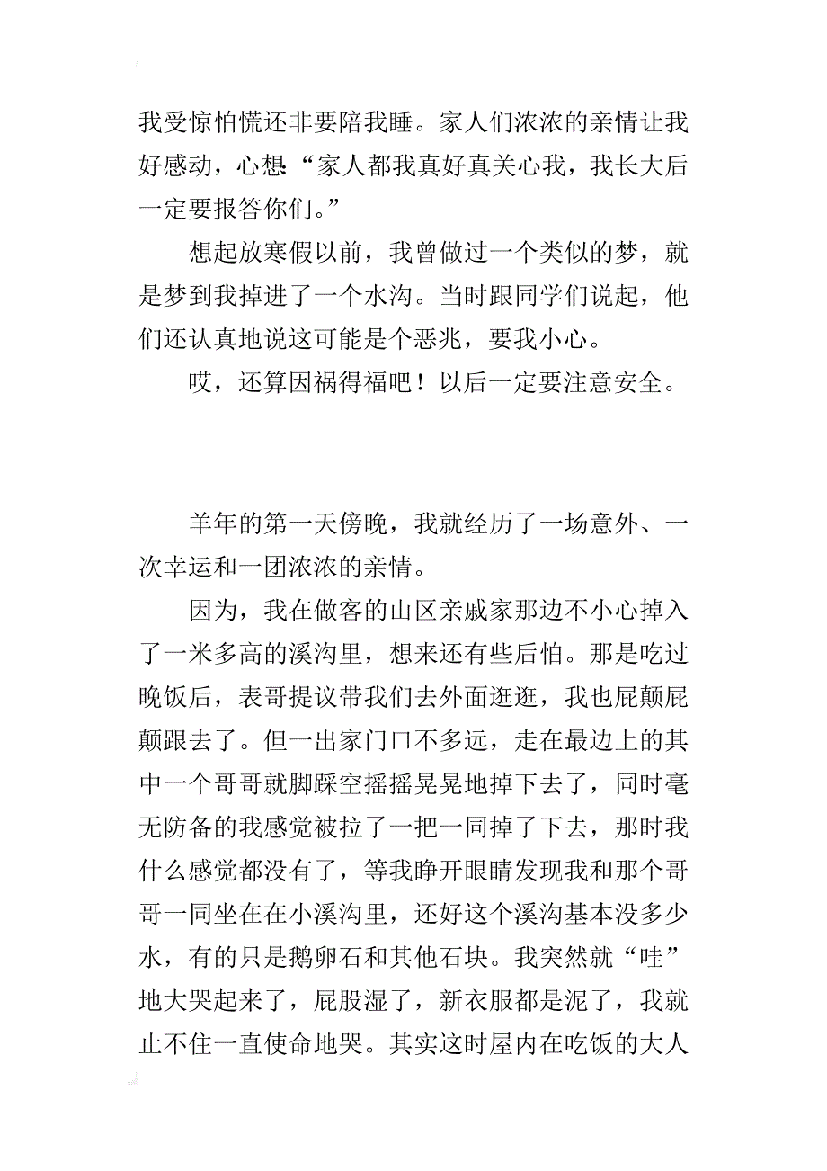 四年级寒假作文一次难忘的经历一团浓浓的亲情_第2页