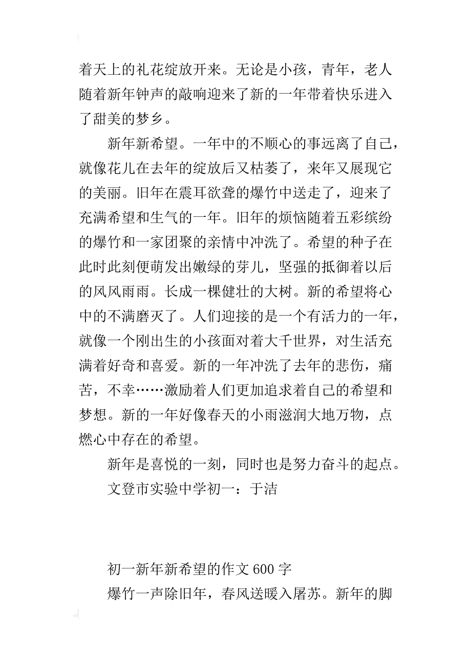 初一新年新希望的作文600字_第4页