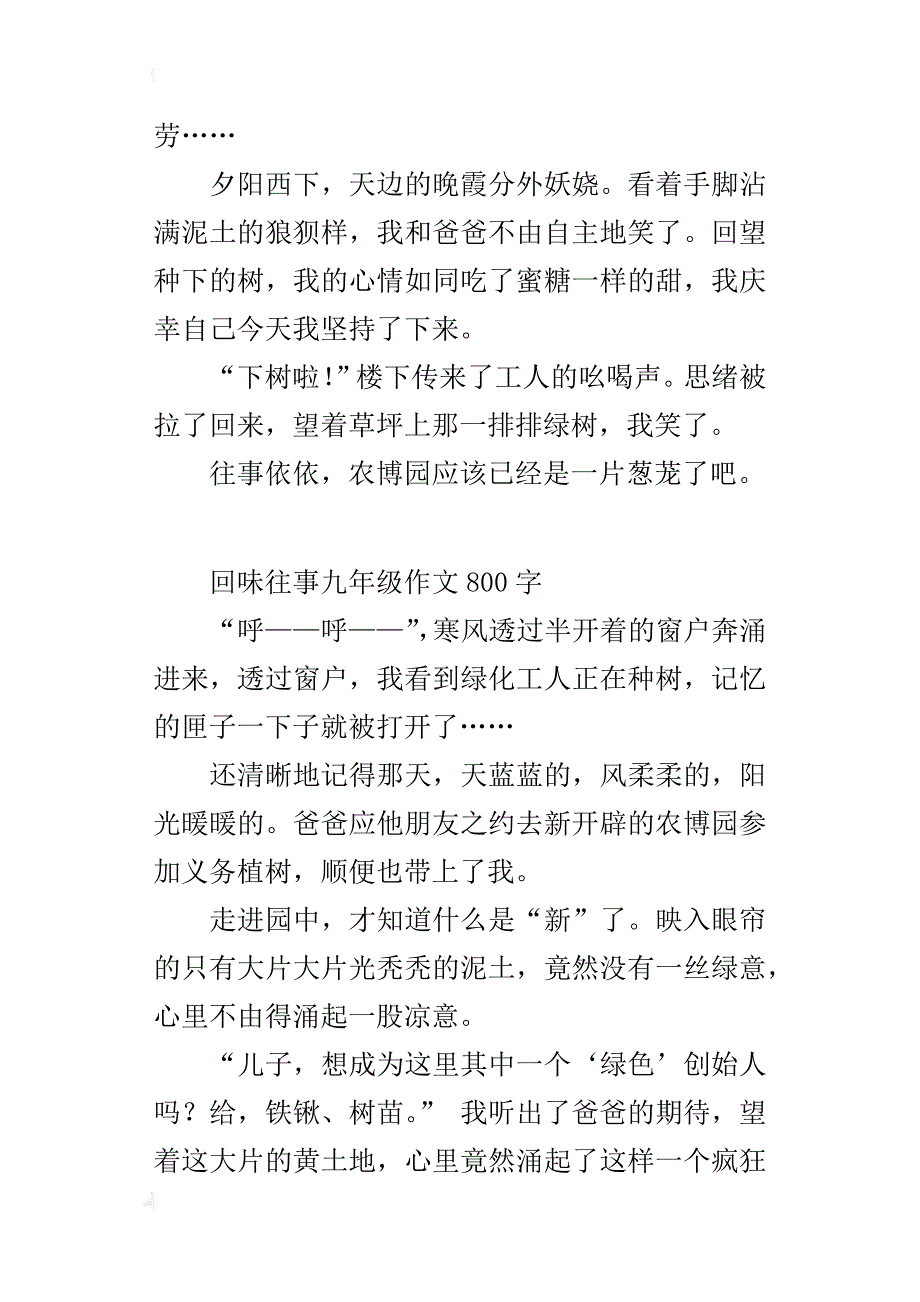 回味往事九年级作文800字_第3页