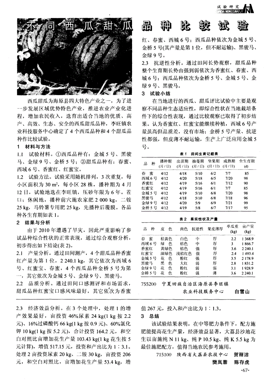 花生肥效对比试验总结报告_第2页