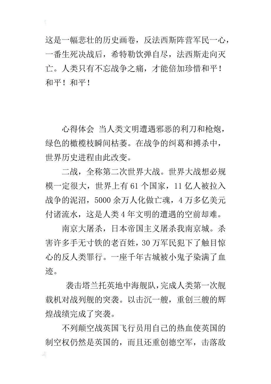 小学生300字课外书读后感作文 读《二战风云》有感_第2页