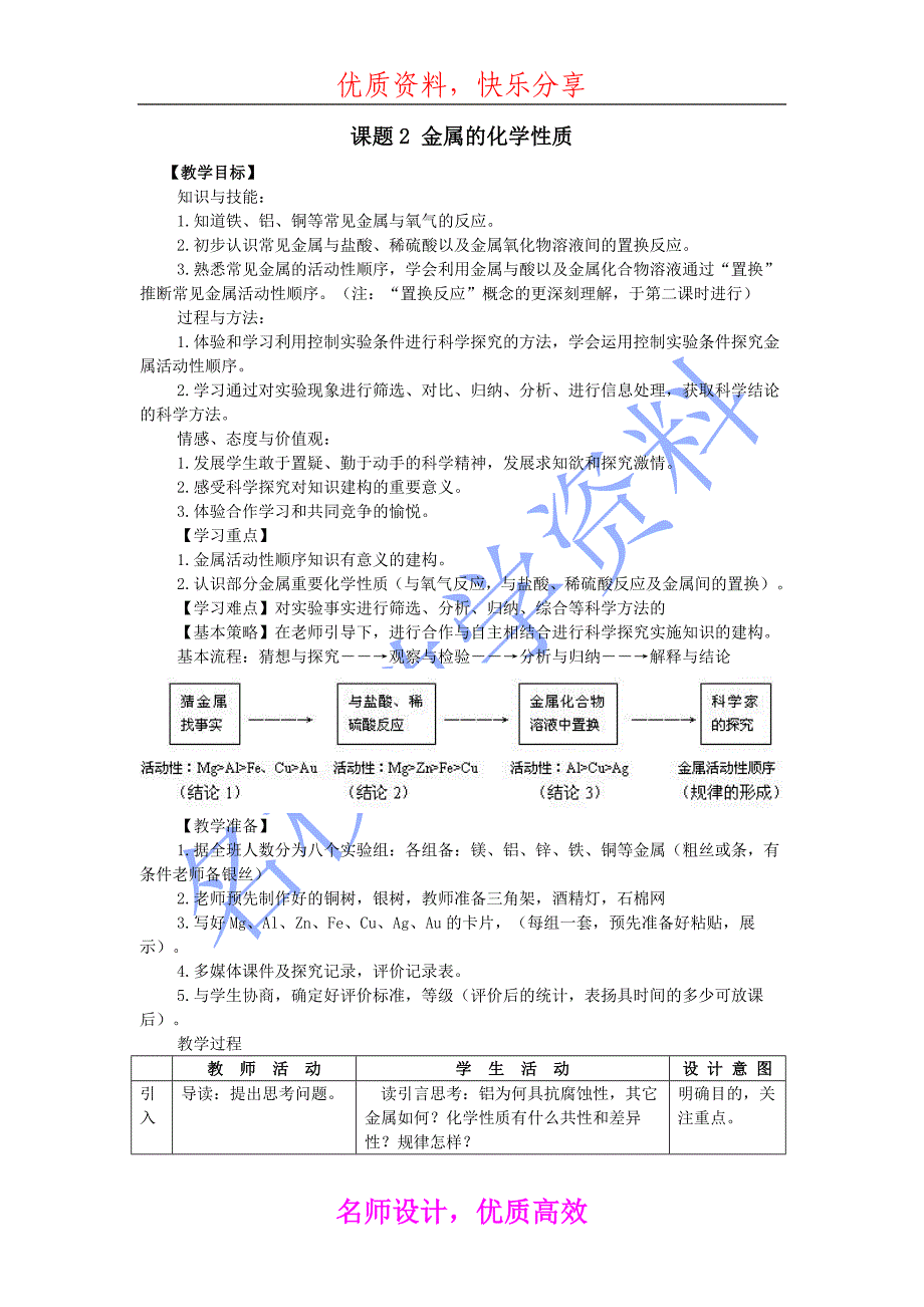 人教版九年级化学下名师教学案_第4页