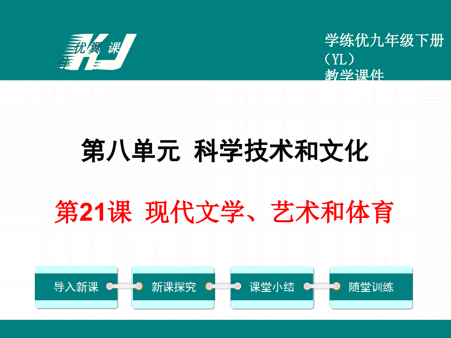 历史九年级下册（岳簏版）教学课件 第21课 现代文学、艺术和体育 课件_第1页