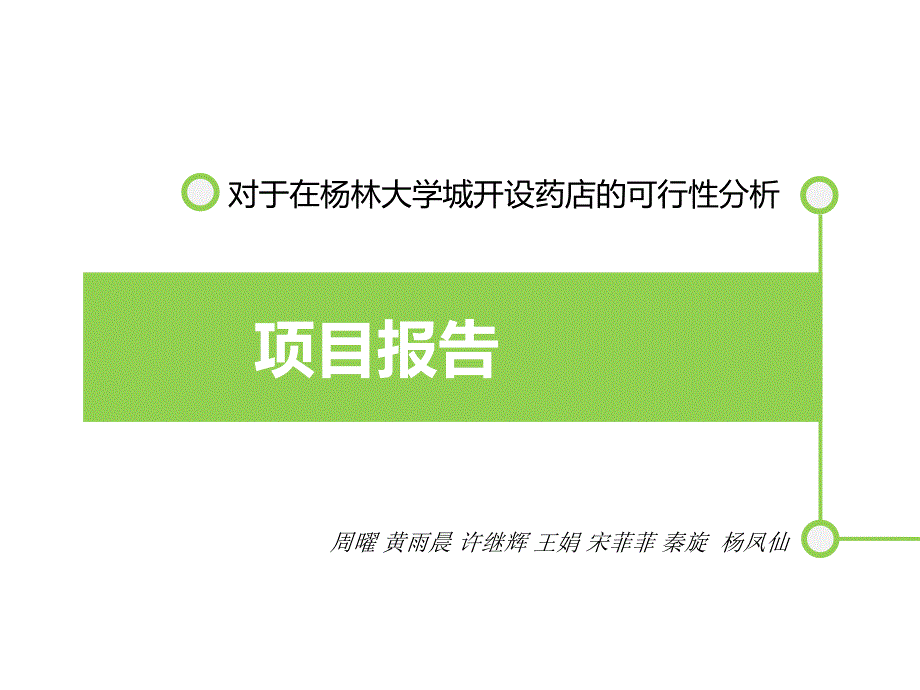 杨林大学城开设药店的可行性分析 项目报告1_第1页