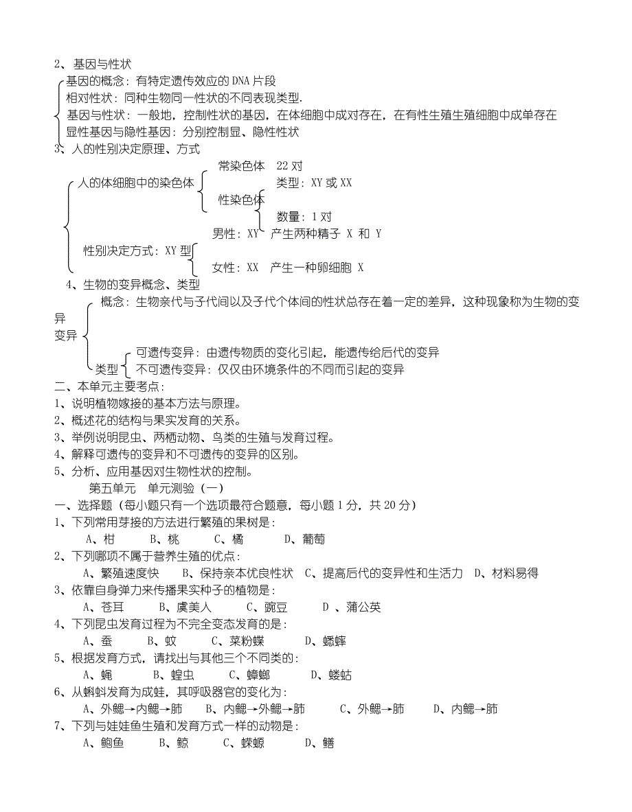 初级中学中学八年级生物教案及测试全套苏教版_第2页