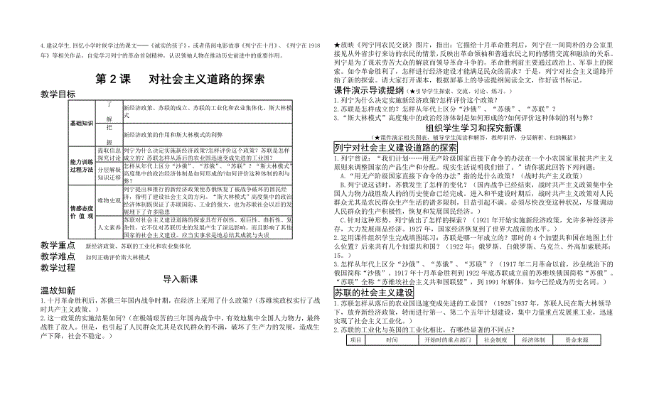 史海撷珠-九年级下册全套历史教案_第2页