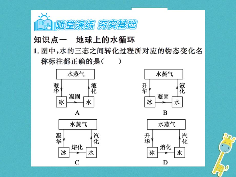 2018年八年级物理上册2.5水循环习题课件新版苏科版_第3页