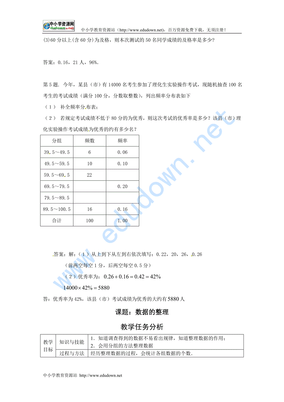 冀教版七下12.2《数据的整理》word教案2课时_第2页