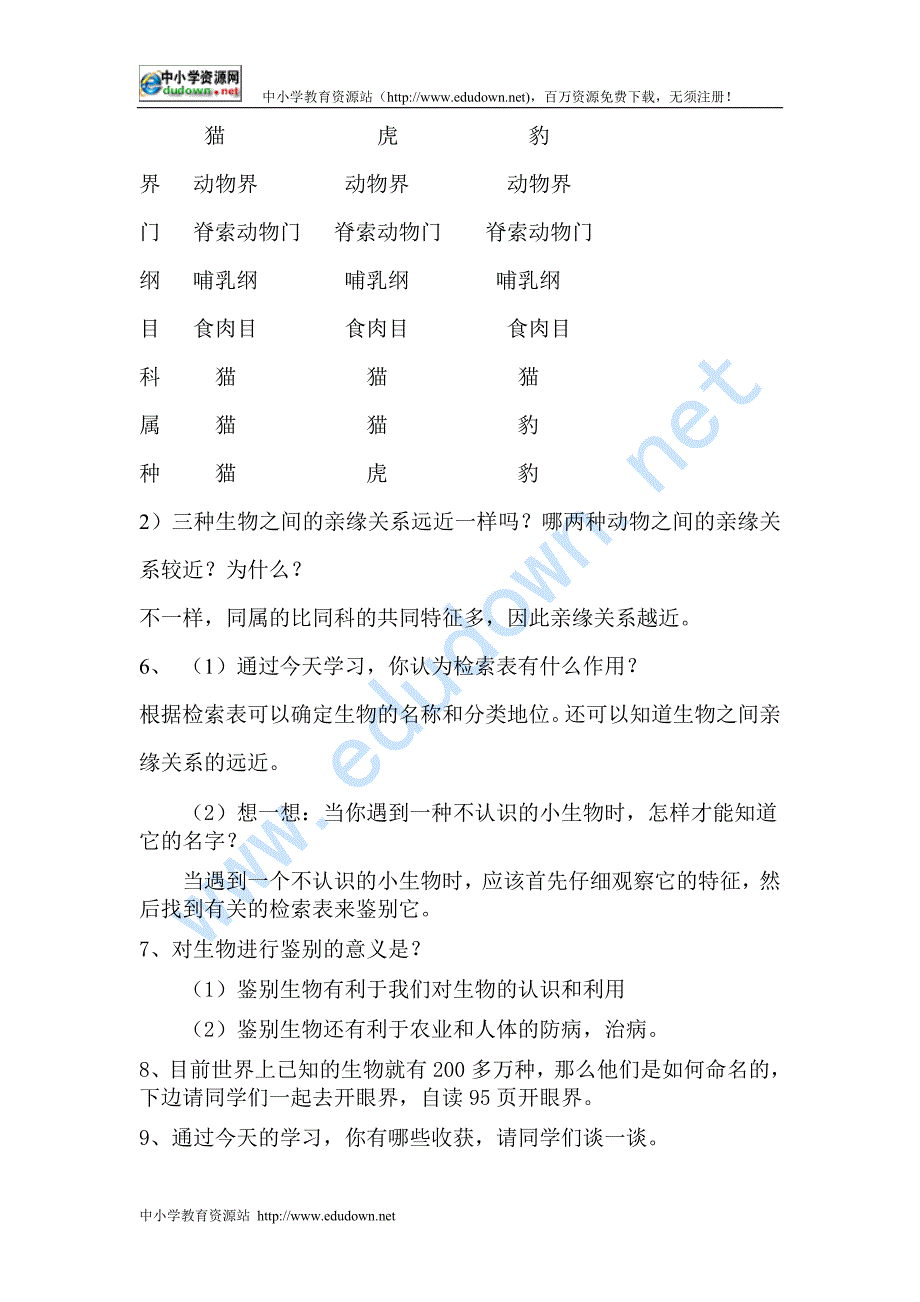 冀教版七上《练习对生物进行鉴别》word教案_第4页