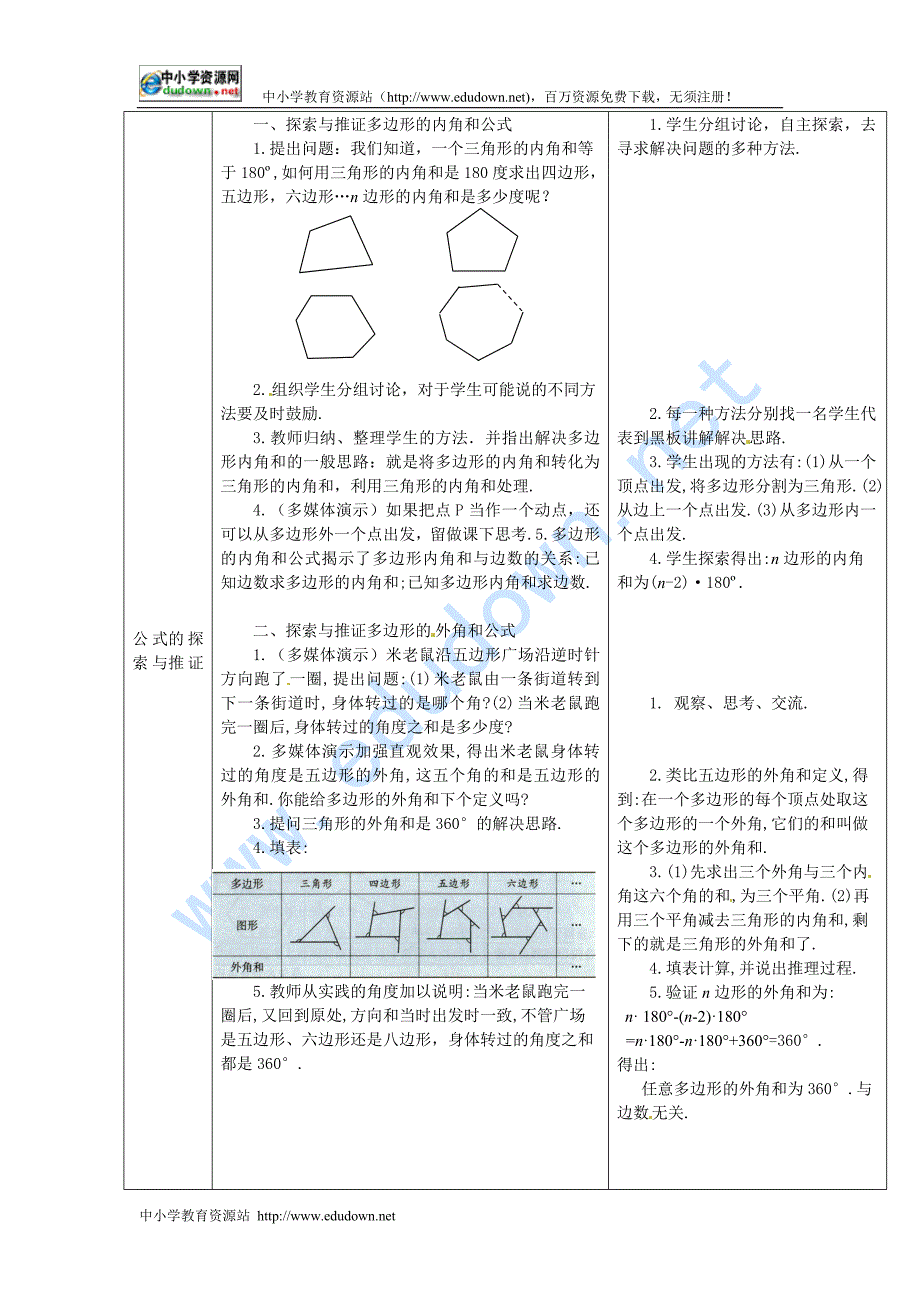 冀教版八下22.8《多边形的内角和与外角和》word教案2课时_第2页