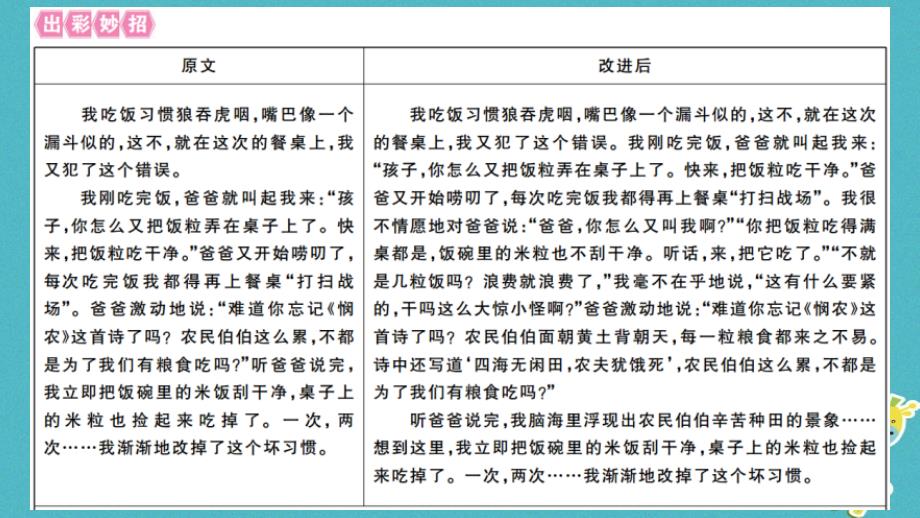 江西专版2018年七年级语文上册第五单元写作指导如何突出中心习题课件新人教版_第3页