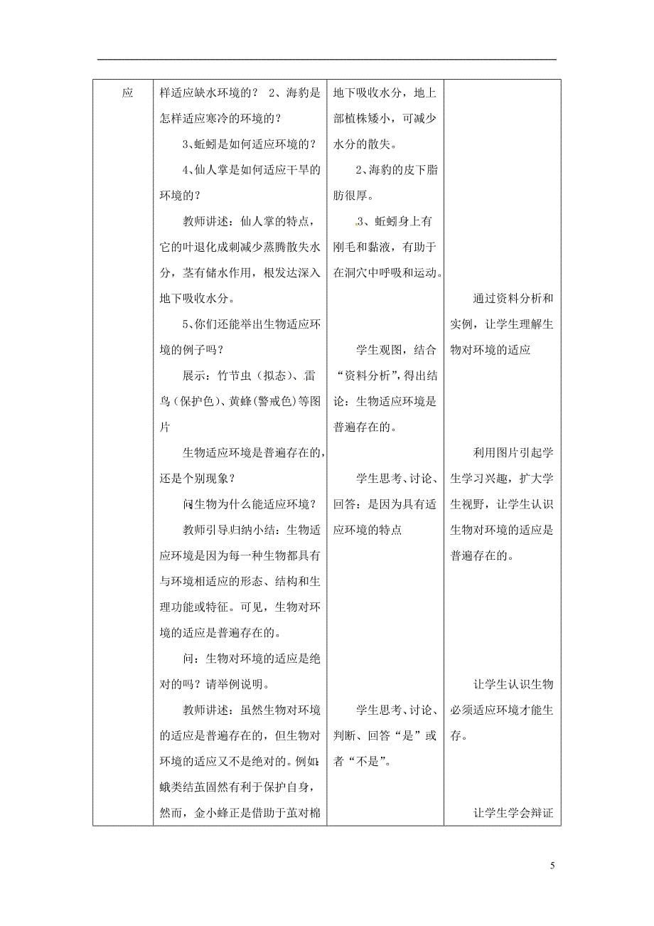 安徽省合肥市长丰县七年级生物上册1.2.1生物与环境的关系教案1新版新人教版_第5页