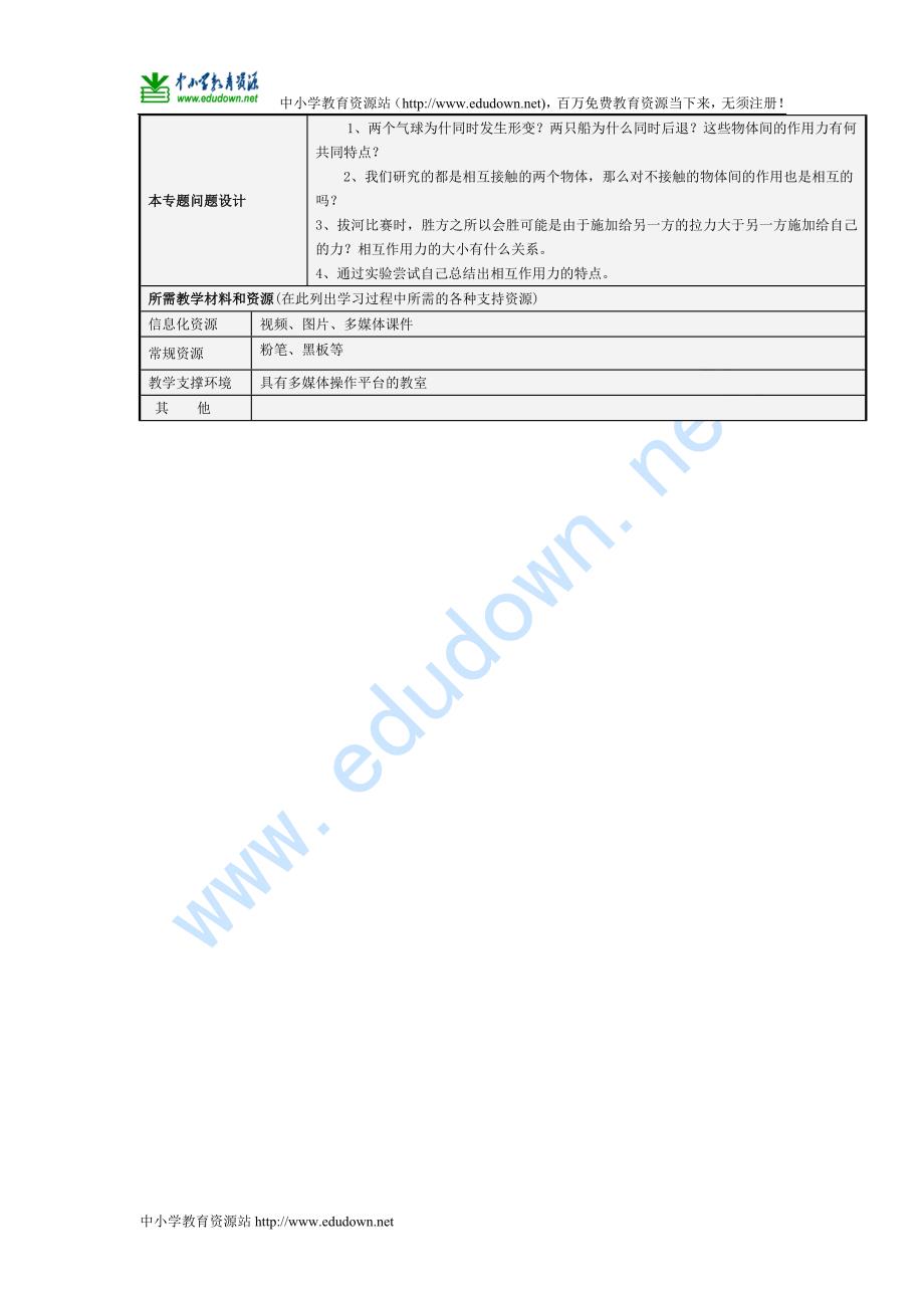 人教版必修一《牛顿运动定律》word主题单元设计_第3页