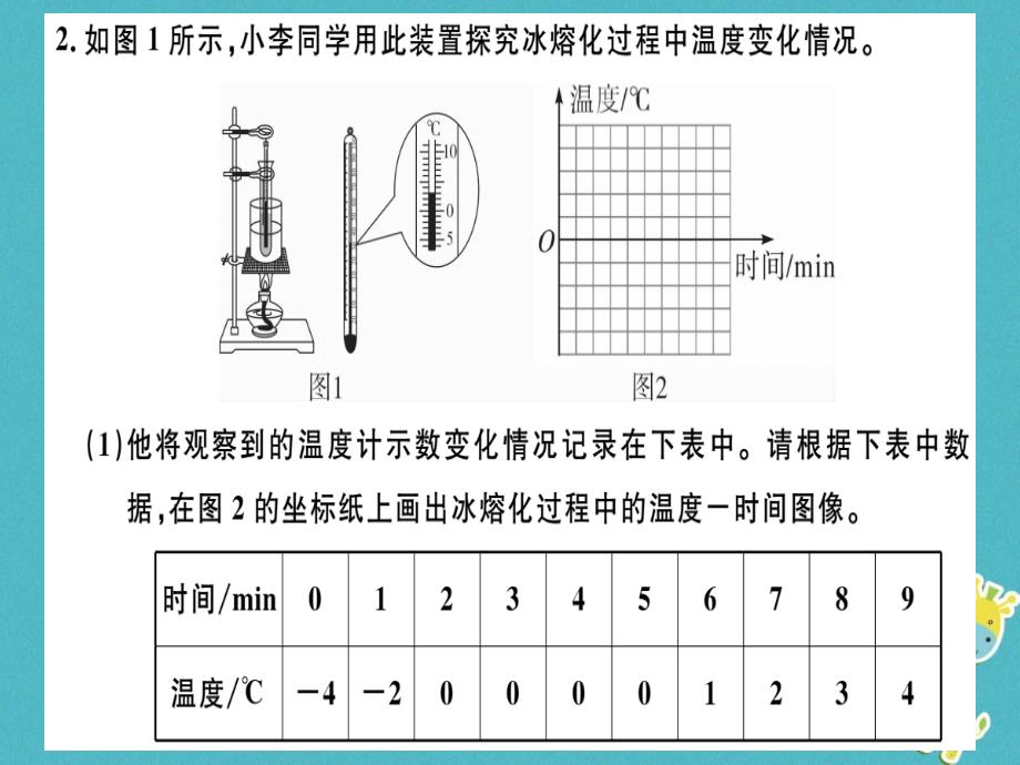 广东专用2018年八年级物理上册第三章第2节第1课时熔化和凝固8分钟小练习课件新版新人教版_第2页