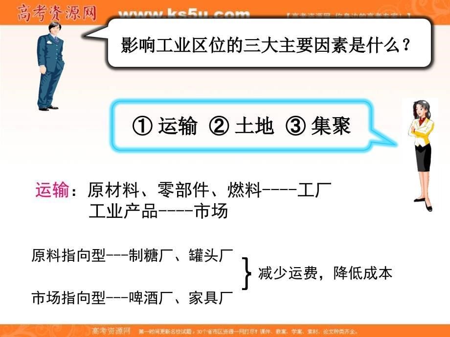 河北省涞水县波峰中学湘教版高一地理必修二课件：3.3工业区位因素与工业地域联系1 _第5页