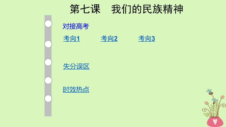 通用版2019版高考政治大一轮复习文化生活7我们的民族精神课件_第1页