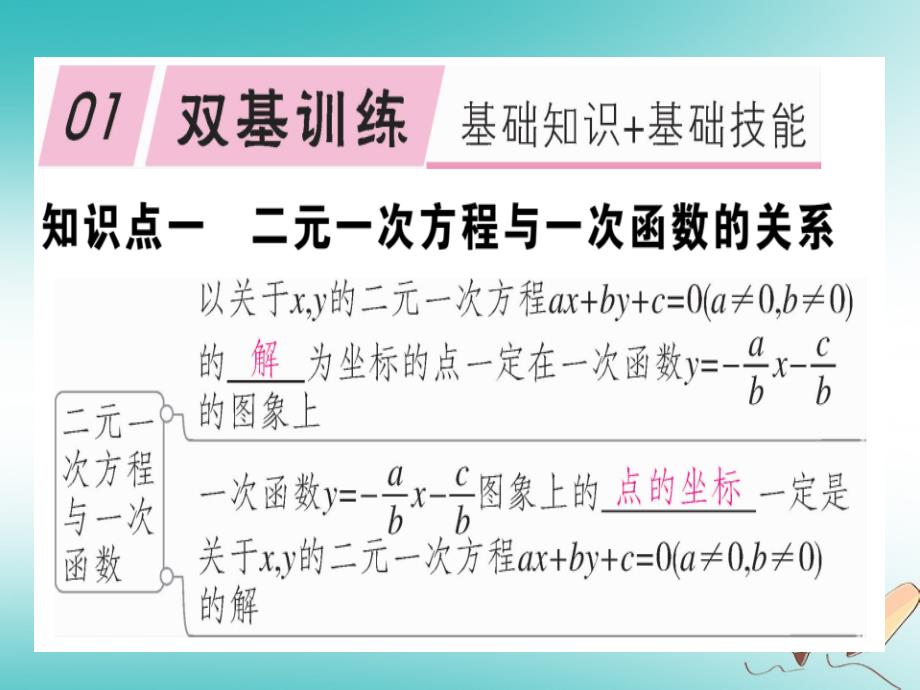 通用版2018年秋八年级数学上册第5章二元一次方程组5.6二元一次方程与一次函数习题讲评课件新版北师大版_第2页