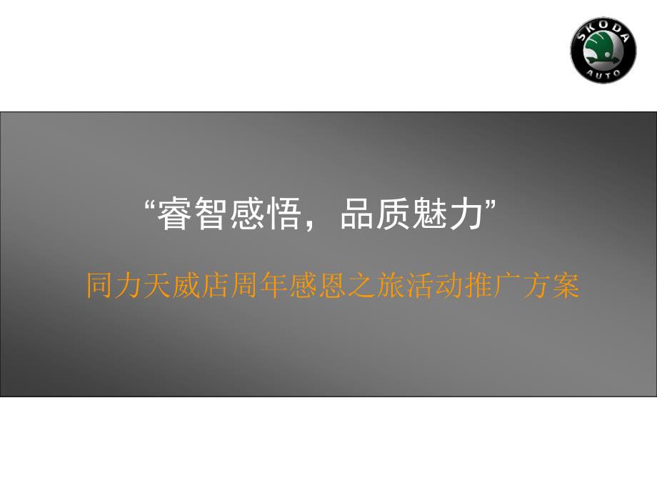 “睿智感悟，品质魅力”-同力天威店周年感恩之旅活动推广方案_第1页