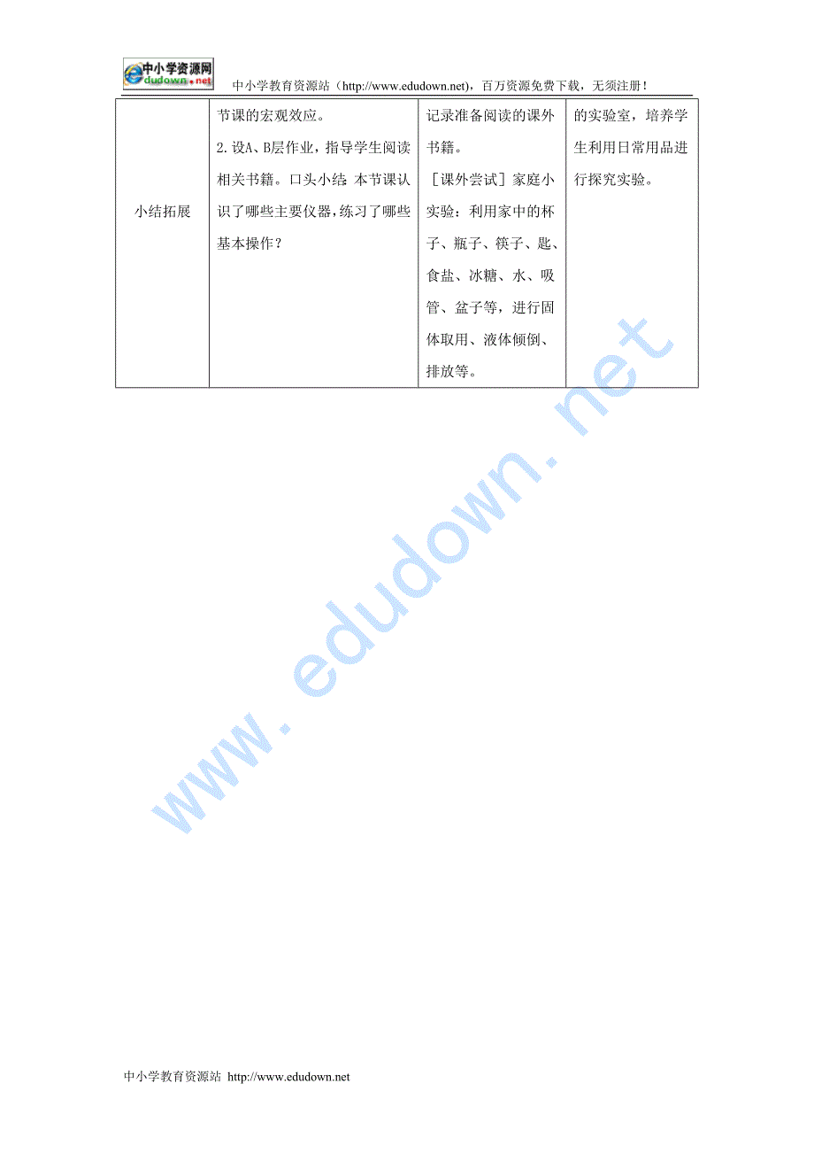 湘教版化学九年单元3《走进化学实验室》word教案_第4页