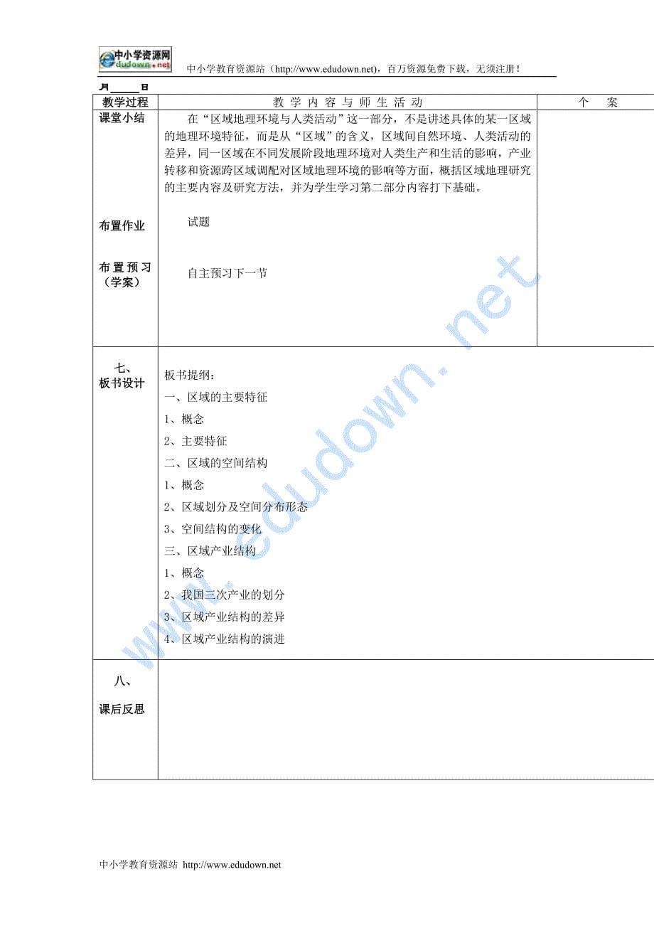 湘教版地理必修3《区域的基本含义》word教案_第5页