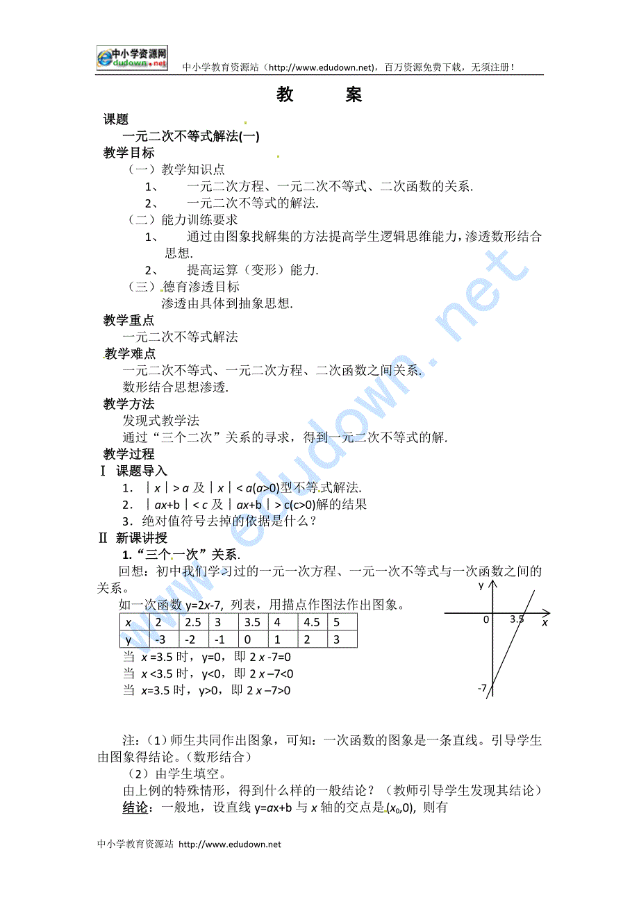 湘教版高中数学（必修4）10.2《一元二次不等式》word学案_第1页