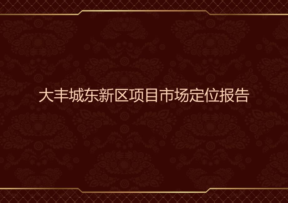 2010江苏盐城大丰城东新区项目市场定位报告68p_第1页