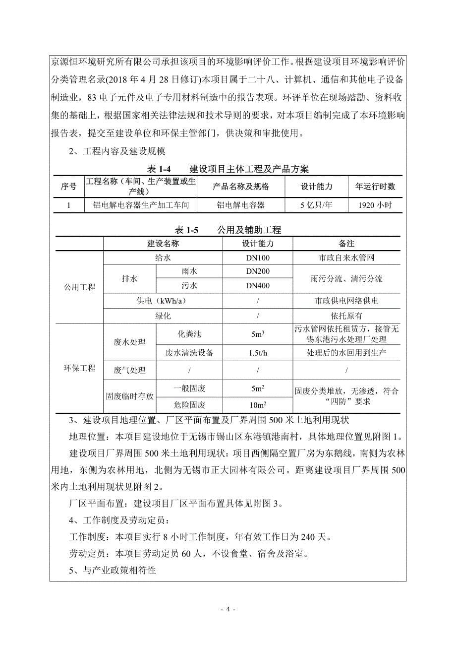 无锡市中怡达电子有限公司铝电解电容器的生产加工项目环境影响报告表_第5页