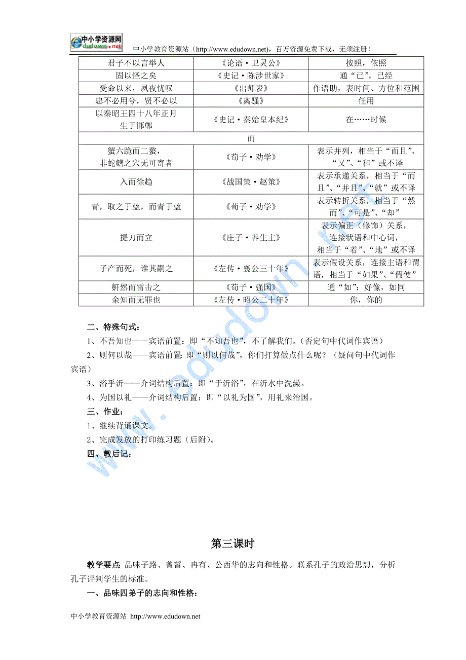 新人教版选修《子路、曾皙、冉有、公西华侍坐》教学设计_第4页