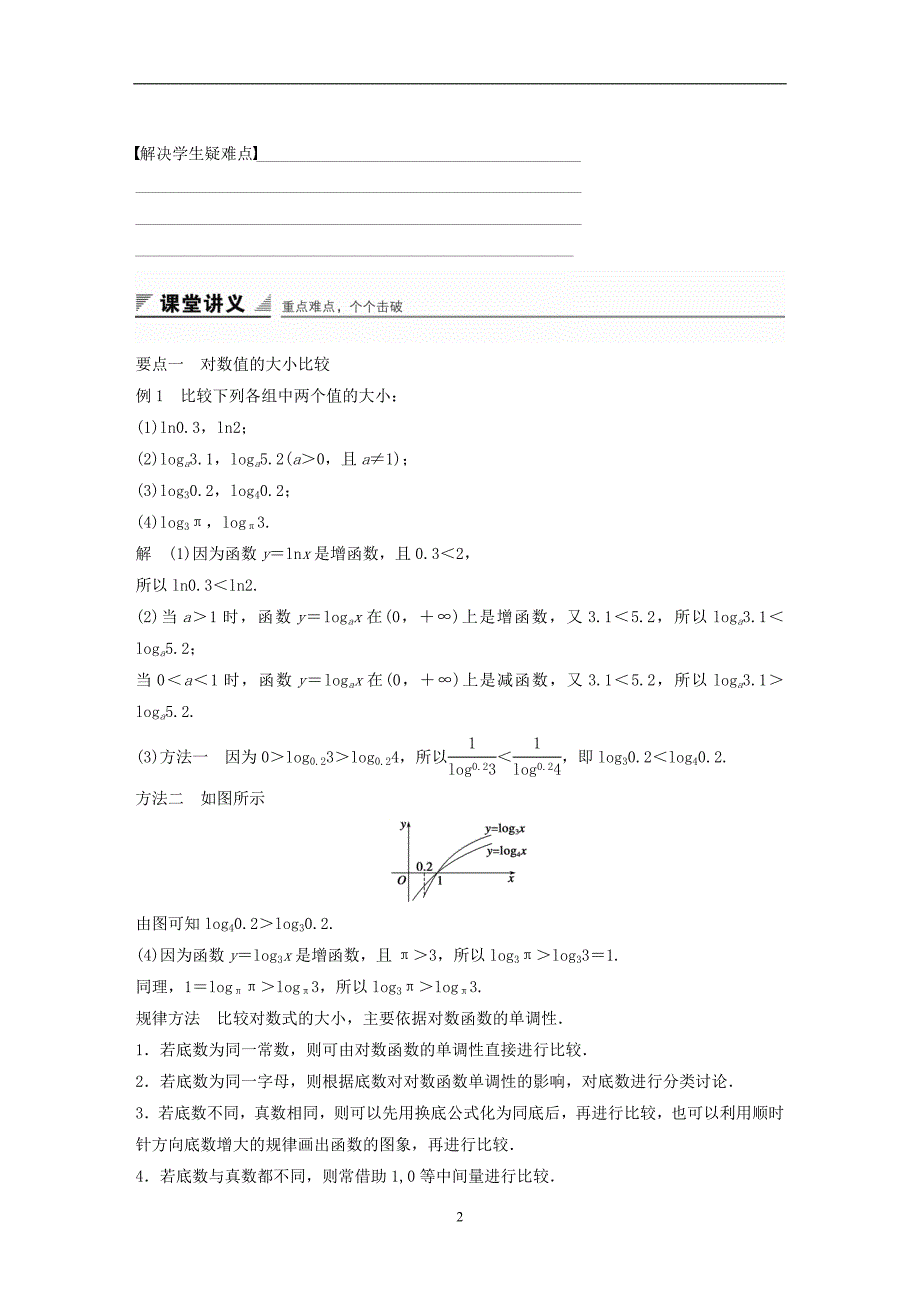 2018版高考数学专题2指数函数对数函数和幂函数2.2.3第2课时对数函数的图象和性质的应用学案湘教版必修1_第2页