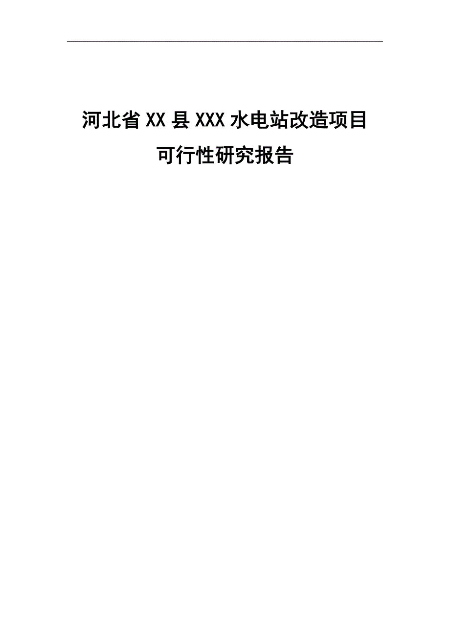 某某水电站改造项目可行性研究报告_第1页