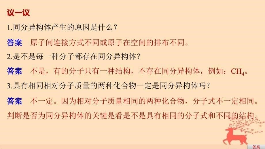 2017_2018学年高中化学专题2有机物的结构与分类第一单元有机化合物的结构第2课时同分异构体课件苏教版选修_第5页