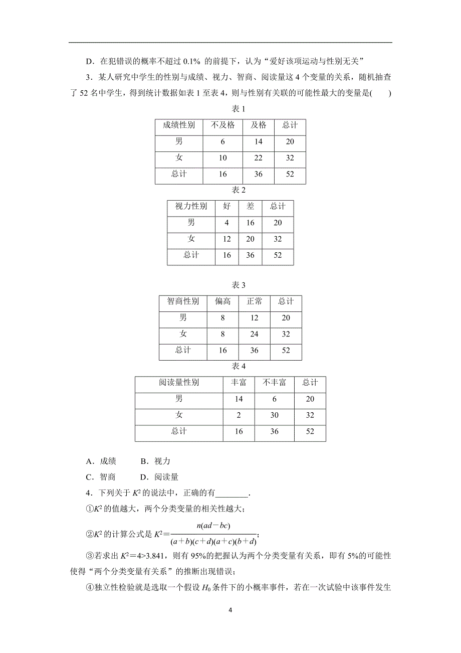 2017-2018学年高中数学人教a版选修1-2创新应用课下能力提升（二）含解析_第4页