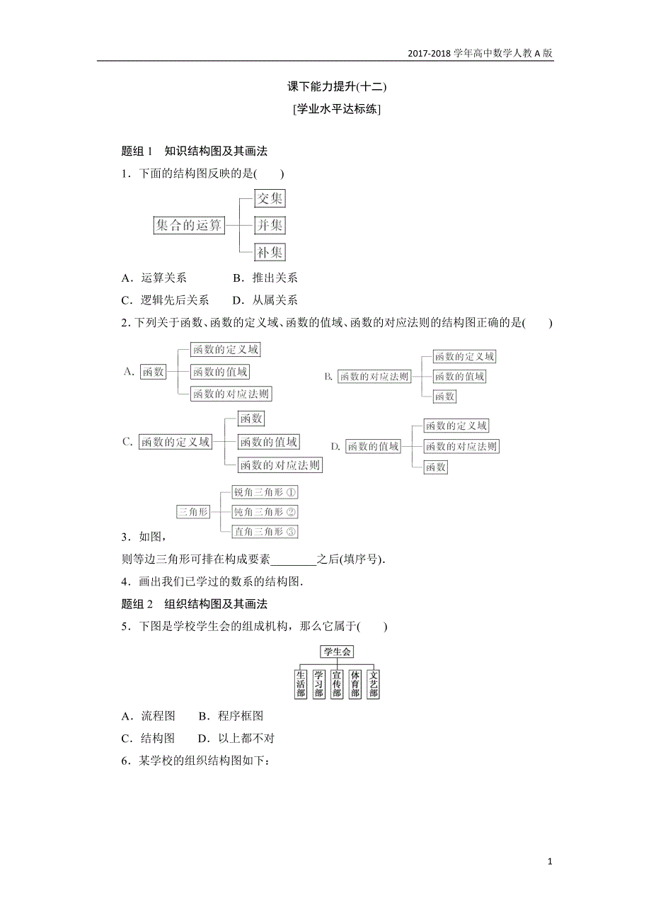 2017-2018学年高中数学人教a版选修1-2创新应用：课下能力提升（十二）含解析_第1页