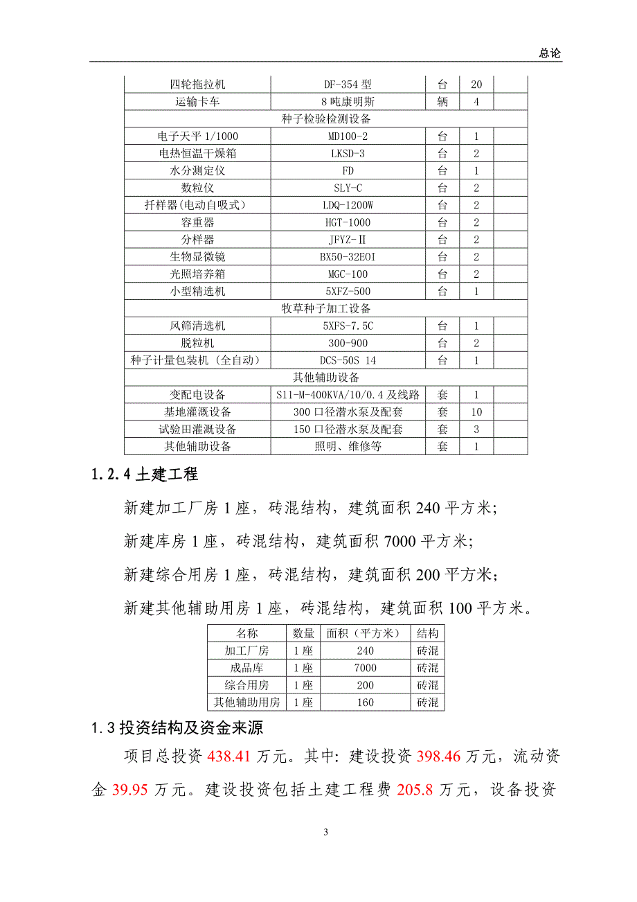 紫花苜蓿良种繁育及深加工项目可研报告_第3页