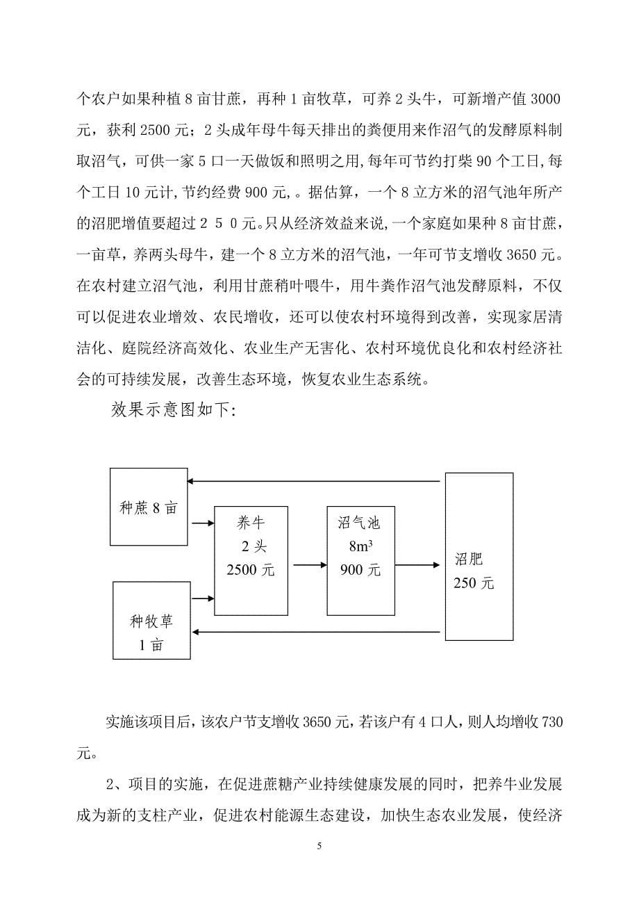 蔗牛沼种蔗-养牛-沼气池项目建议书_第5页