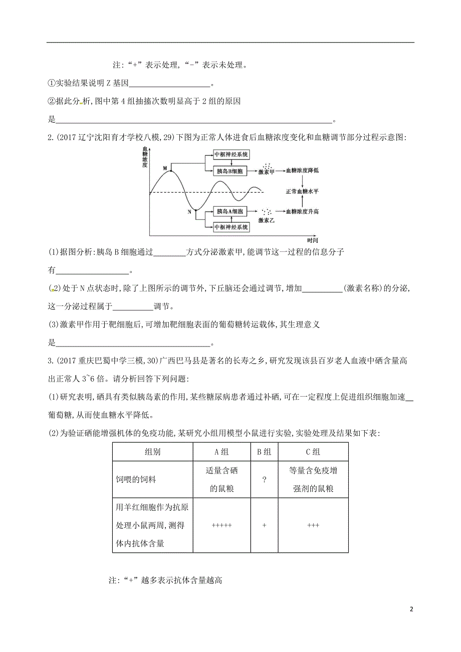 2018届高考生物二轮复习冲刺提分作业本二必修非选择题必修30题4练_第2页