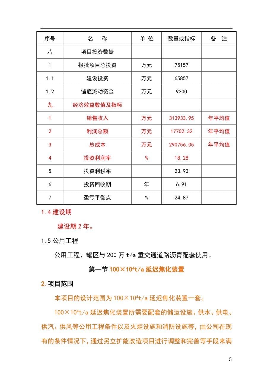 辽宁佳兴鸿泰石油化工有限公司100104ta延迟焦化装置改扩建工程可行性研究报告_第5页