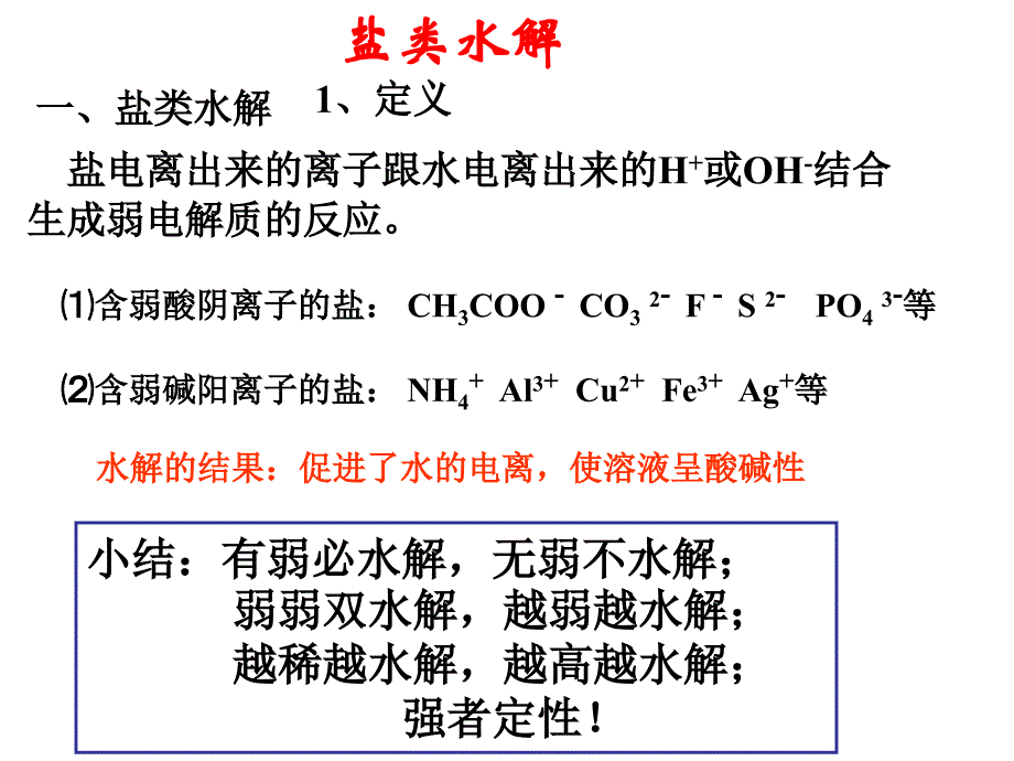 盐类水解盐对水的电离程度的影响做定性判断或定量计算_第3页