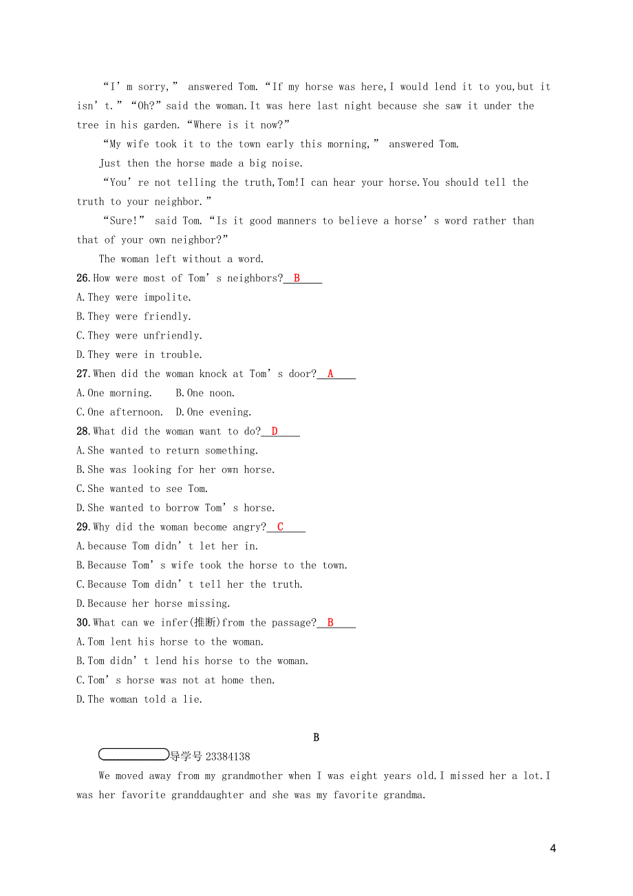 2017-2018学年八年级英语下册第六单元检测（新版）人教新目标版_第4页