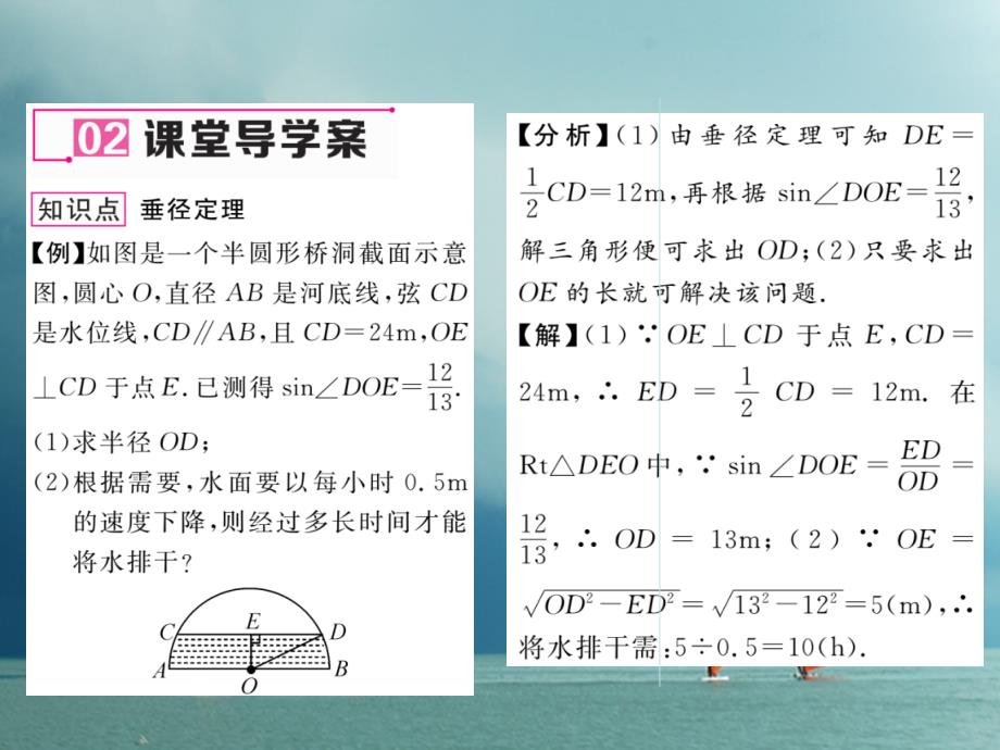 2018春九年级数学下册第27章圆27.1.2圆的对称性第2课时垂径定理作业课件（新版）华东师大版_第3页