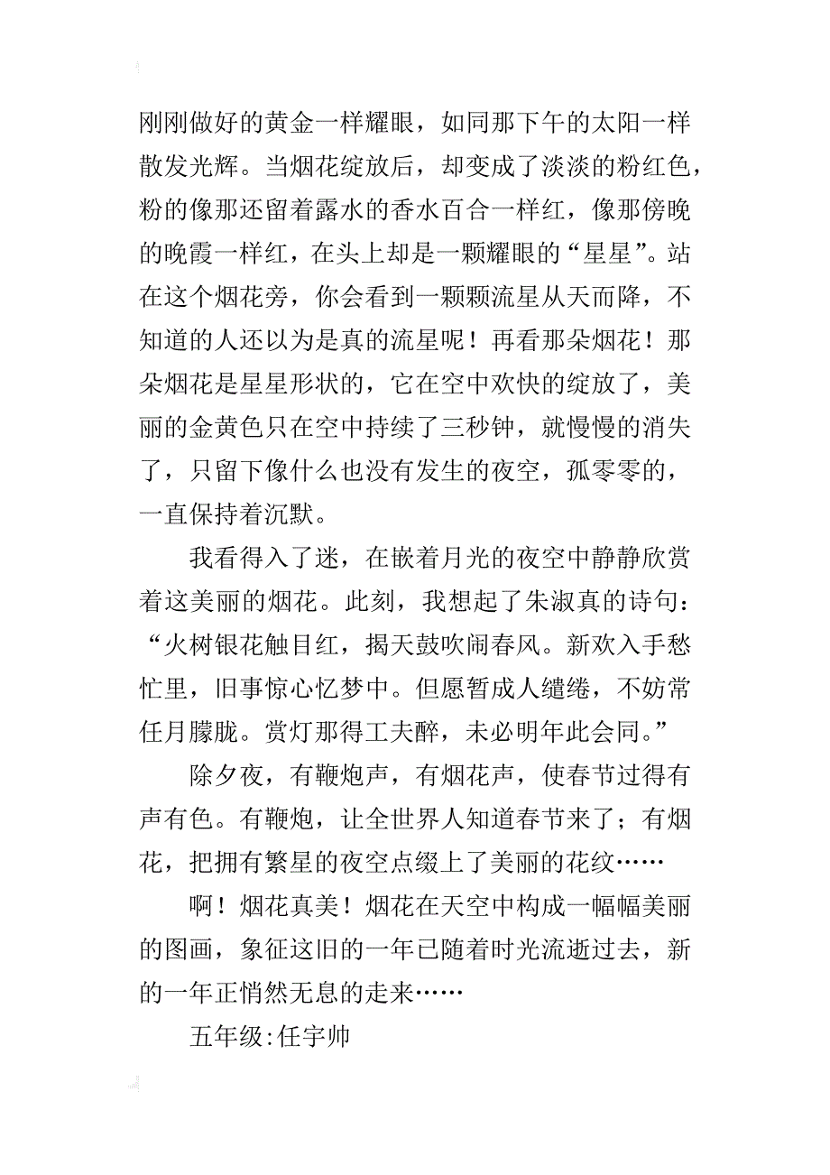 美丽的烟花五年级作文800字_第2页