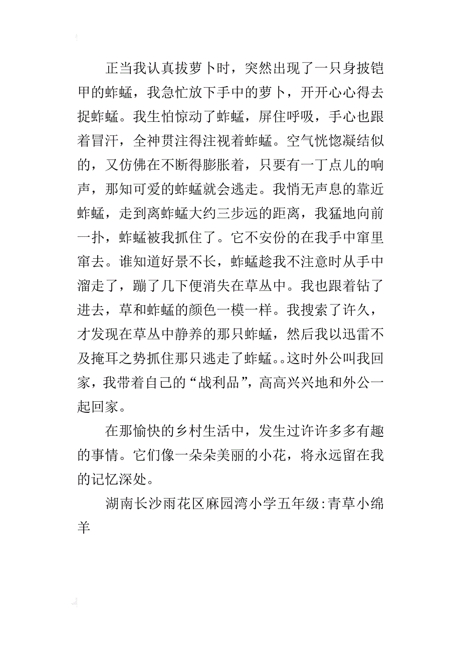 童年趣事五年级作文600字_6_第4页