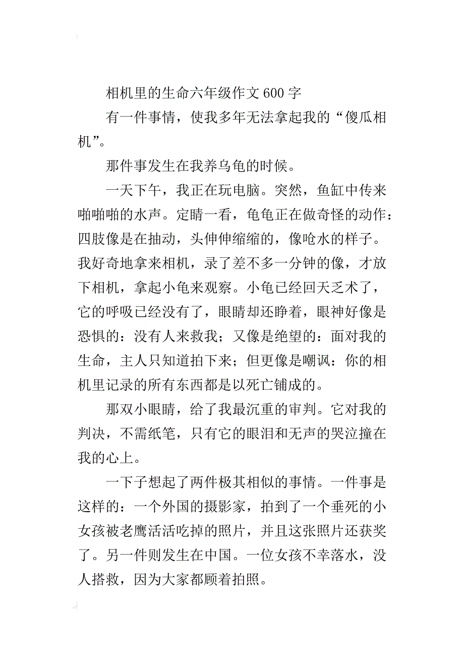 相机里的生命六年级作文600字_第3页