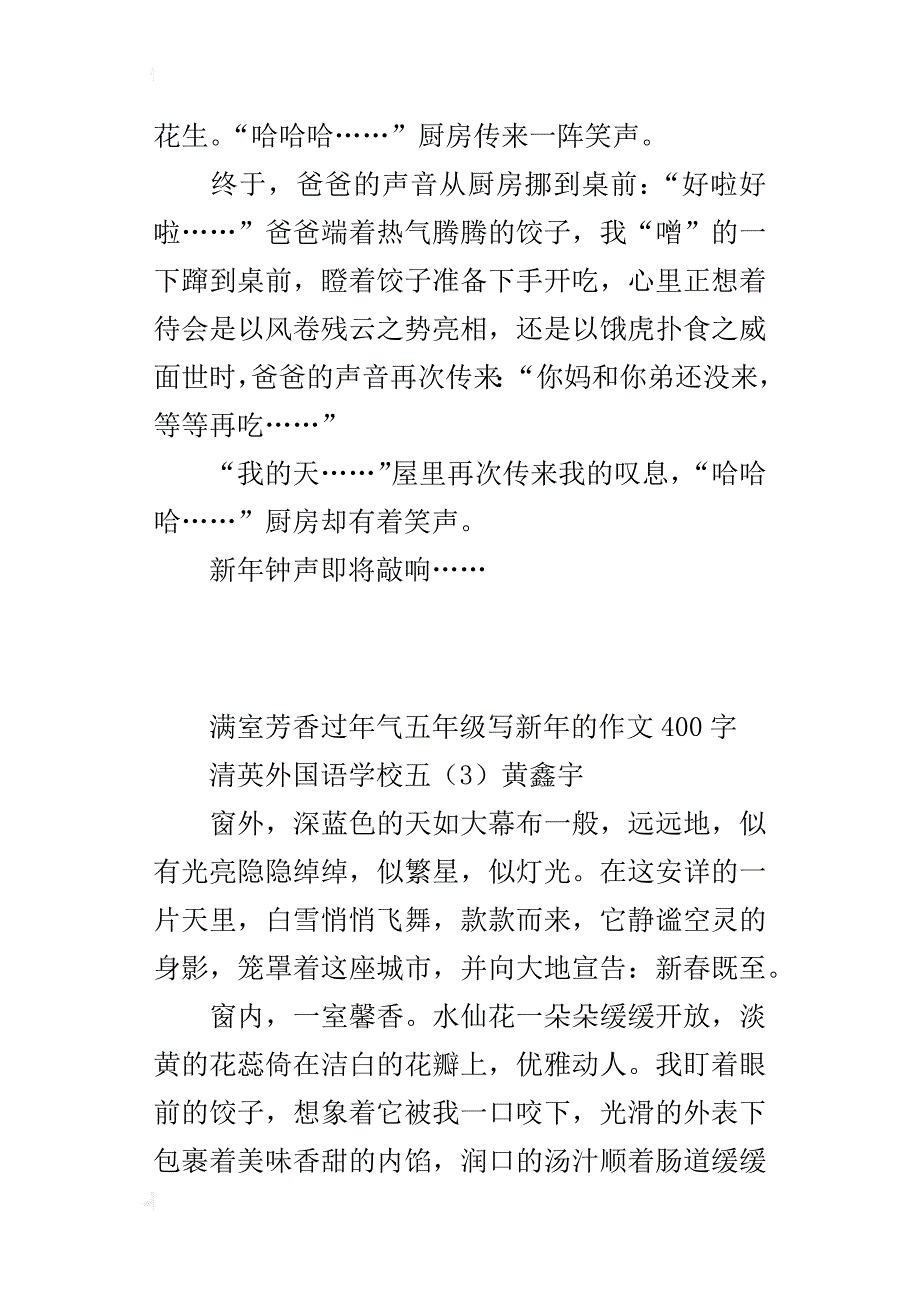 满室芳香过年气五年级写新年的作文400字_第2页