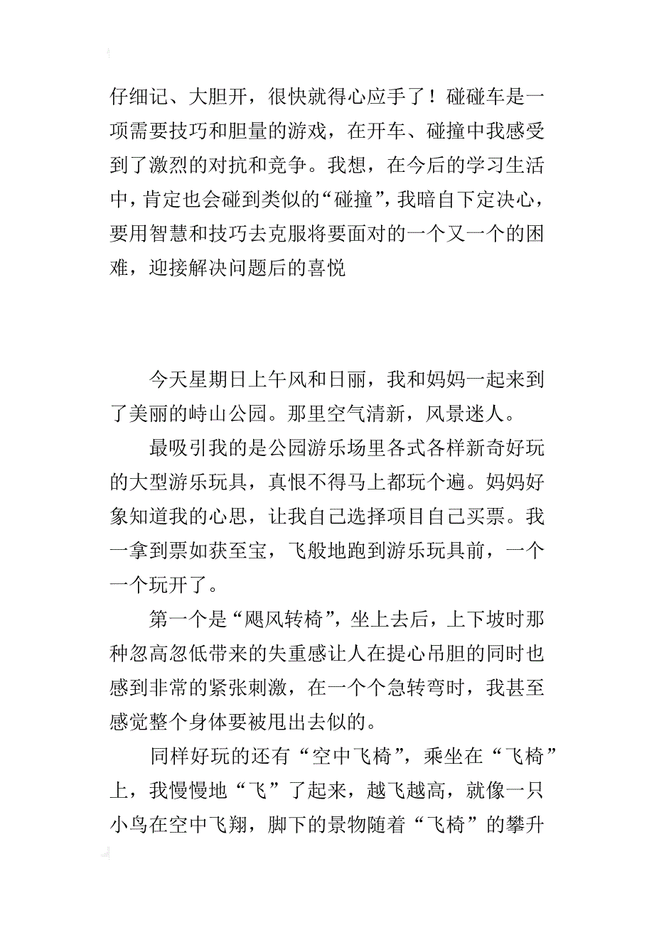 畅玩游乐场400字小学作文_第2页