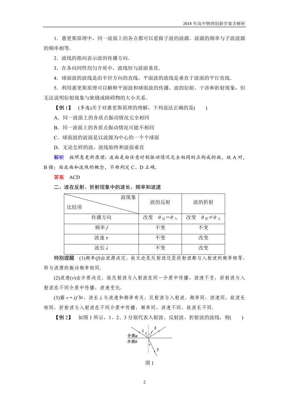 2018高中物理选修3-4学案：第2章第4讲惠更斯原理波的反射与折射教科版_第2页