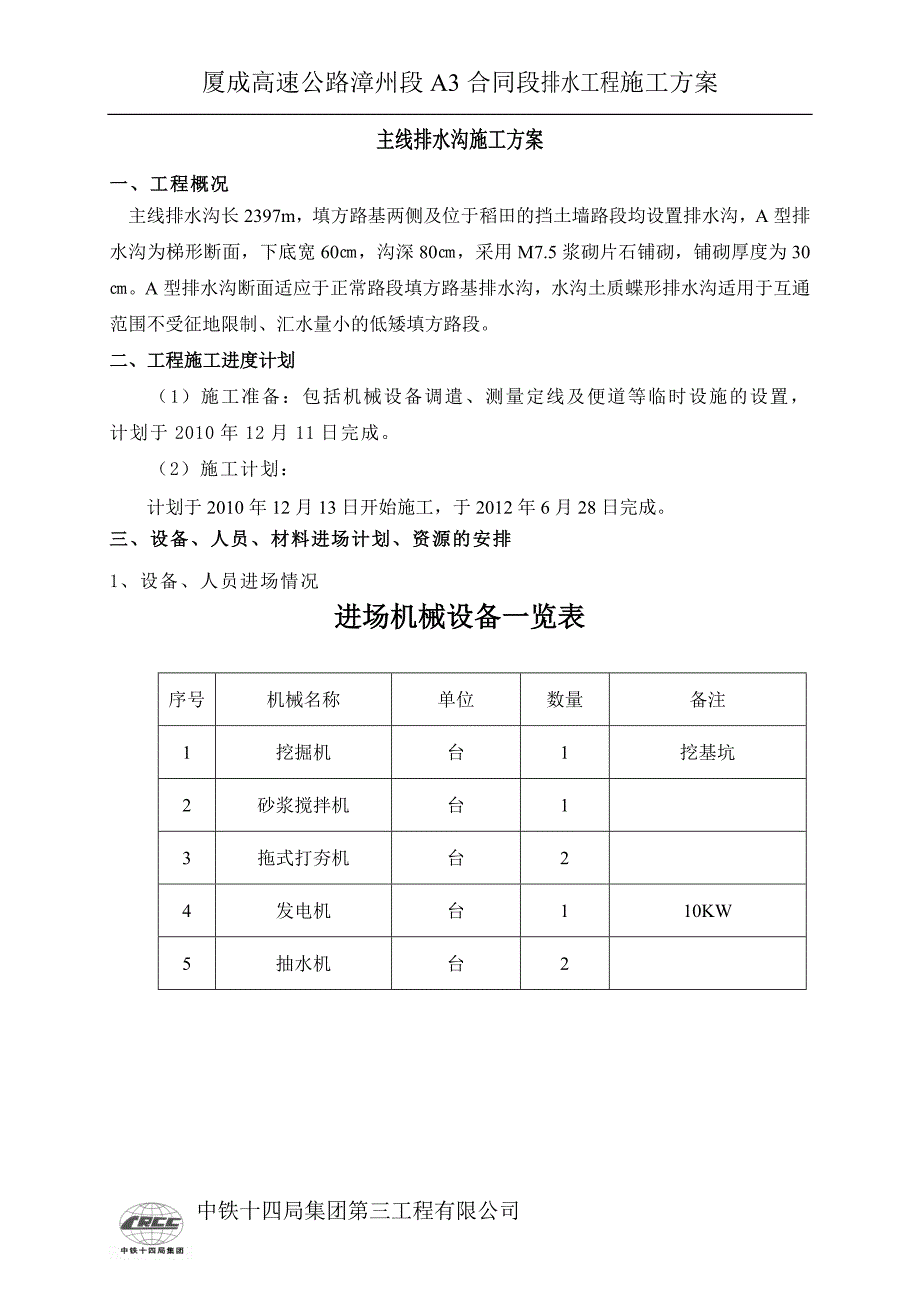 主线排水沟施工方案_第2页